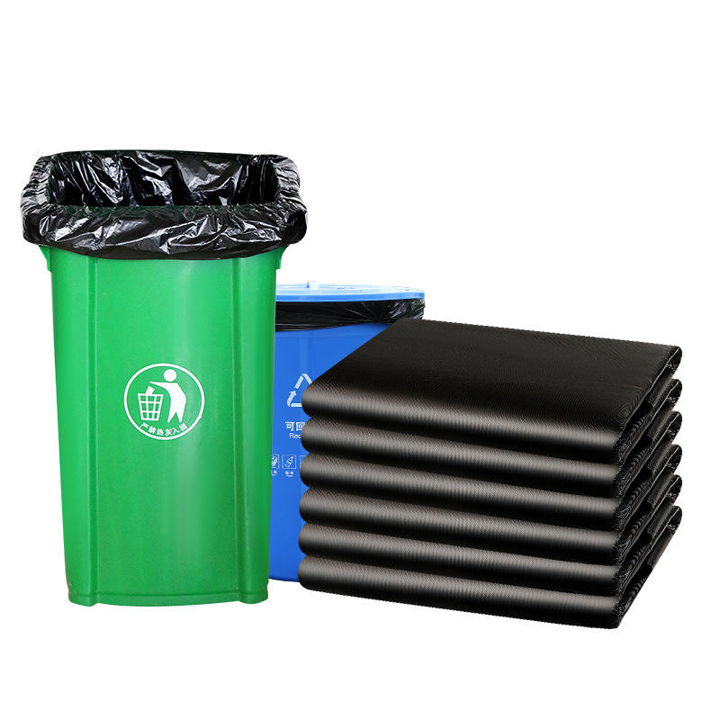 Yuede Factory Big Size Disposable Manufactures Rubbish Bags 100 Biodegradable 60 L Black Heavy Duty Garbage Bags Trash Bags