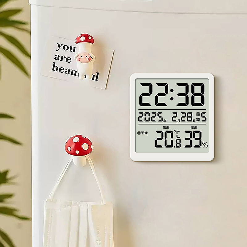 Ultra-Slim Digital Clock with Temperature and Humidity Display