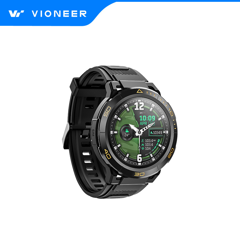 Vioneer Outdoor IP68 Waterproof 1.43 Inch Round Amoled Screen WiFi GPS Hi-Fi Bluetooth APP Download Sports Monitor 4G Simcard Android Smart Watch