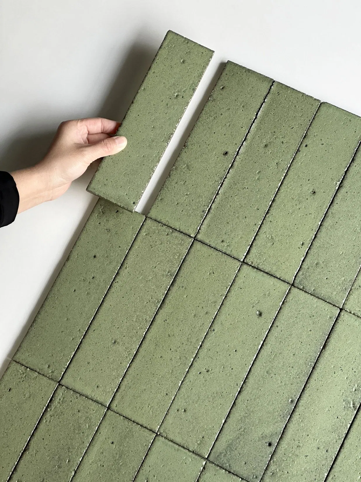 Green Seriesgravel Kiln Style Wall Tiles