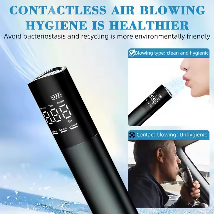 Non-Contact Breathalyzer Portable Breathalyzer Tester with 3-Color Screen Display Personal Accuracy Breath Alcohol Tester