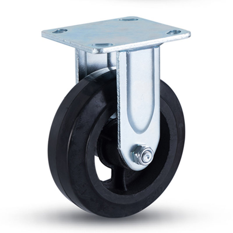 Superior Fixed Plate Mount Black Industrial Caster