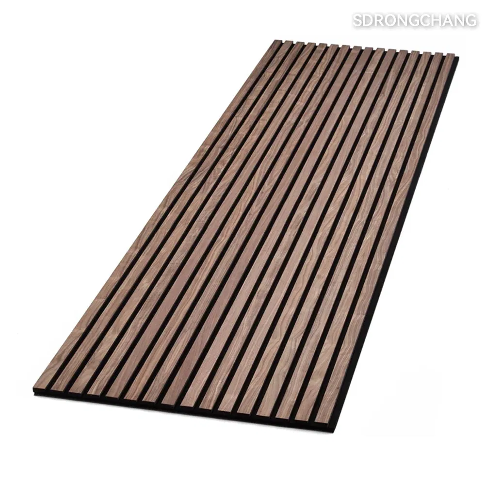 Wood Slat Wall Ceiling Soundproofing Interior Decorated Building Material Acoustic Panel