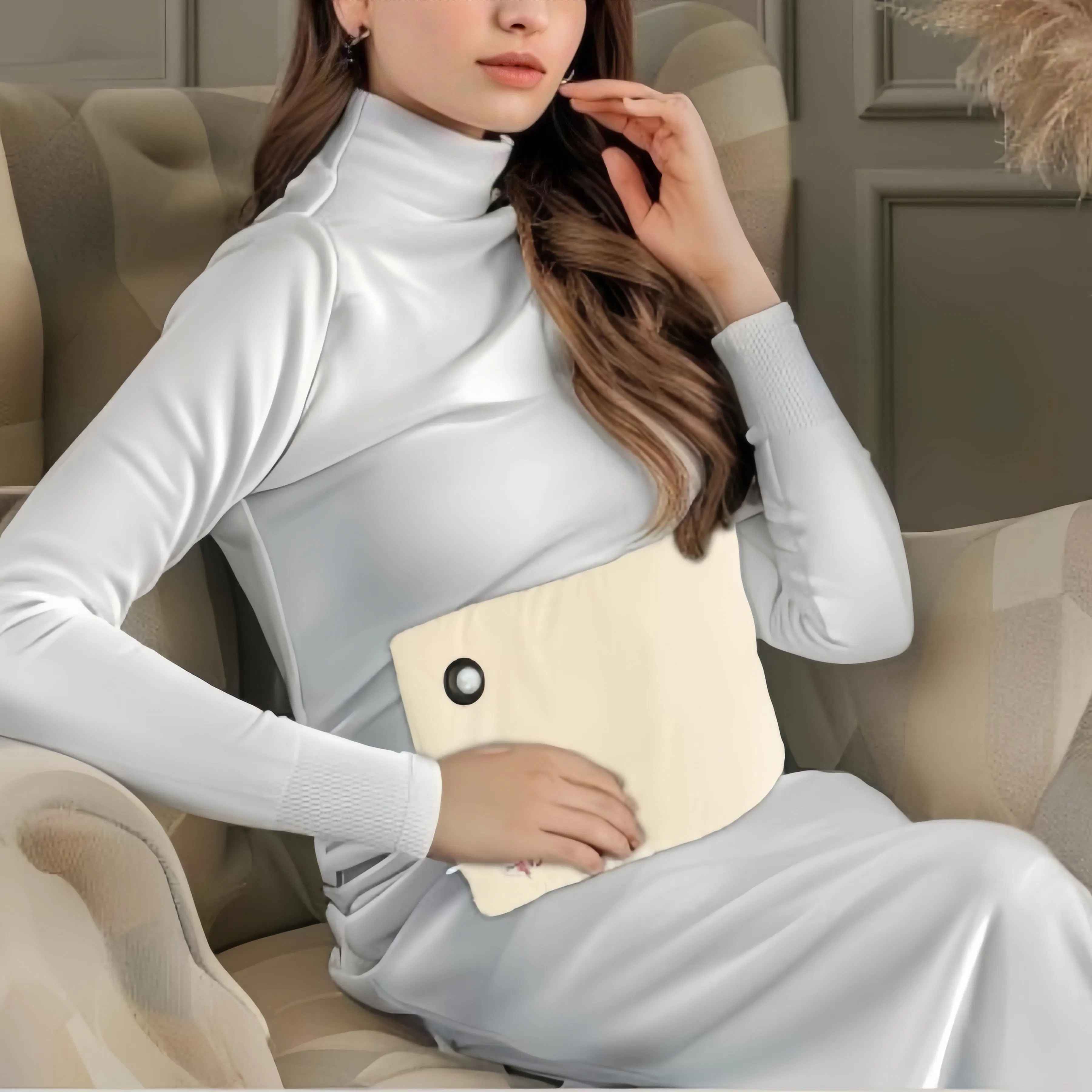 Graphene White Duck Down Hand Warmer Pouch Rechargeable Menstrual Heating Pad