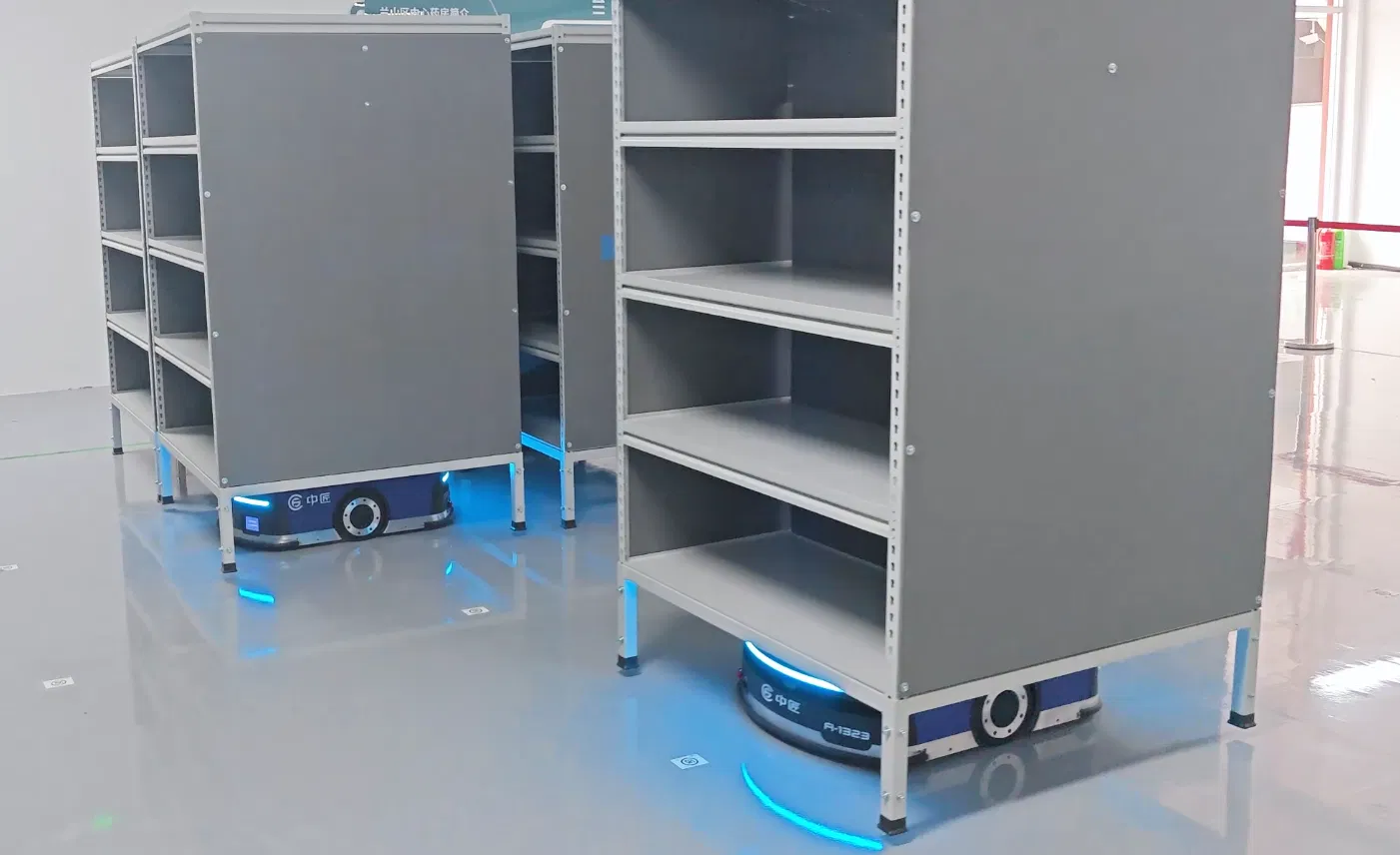 Smart Logistics Solutions with Customizable Blue Automated Guided Vehicles