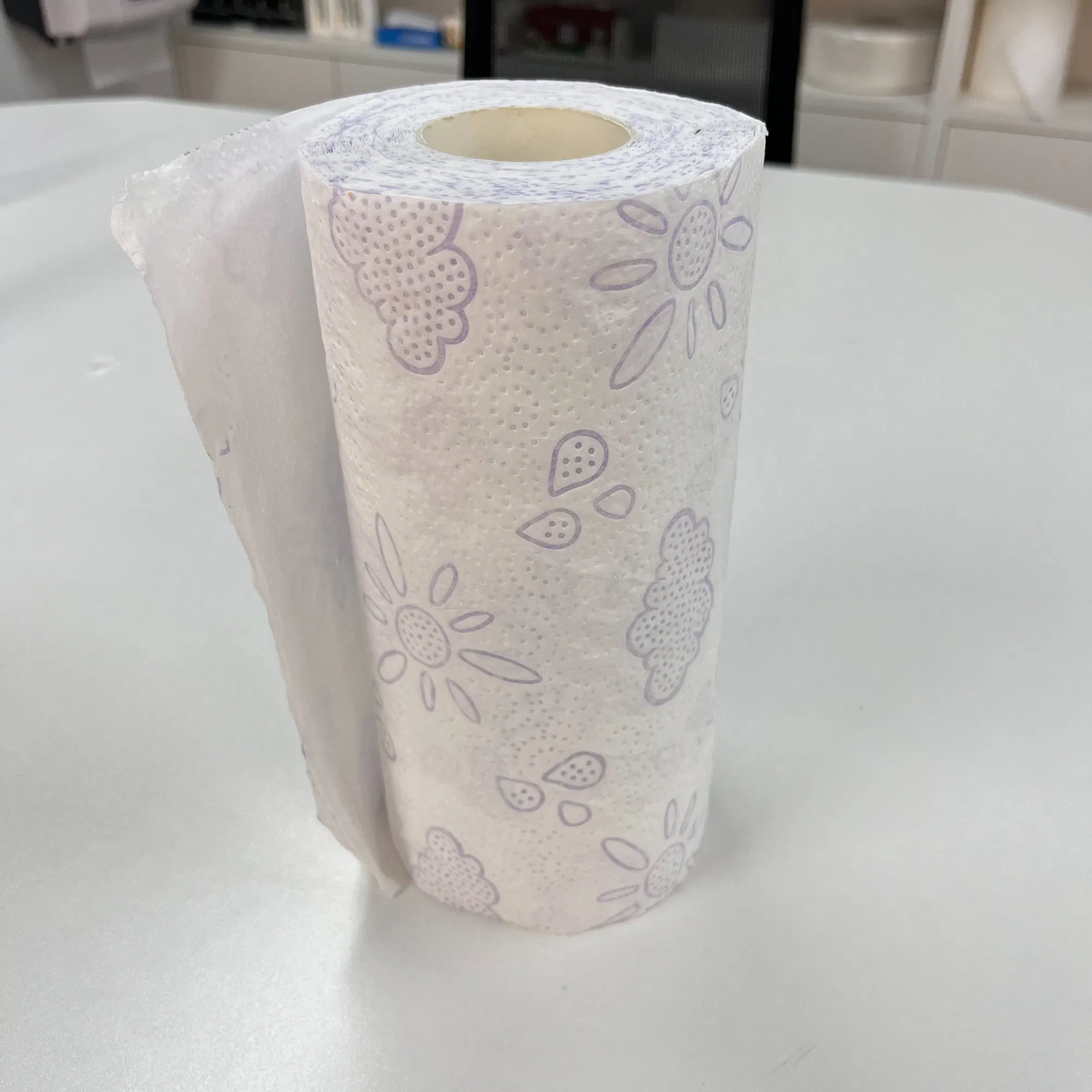 Custom Lnatural Absorbent Compostable 2 Ply Bamboo Virgin Wood Pulp Paper Towels Disposable Kitchen Paper Towel Roll