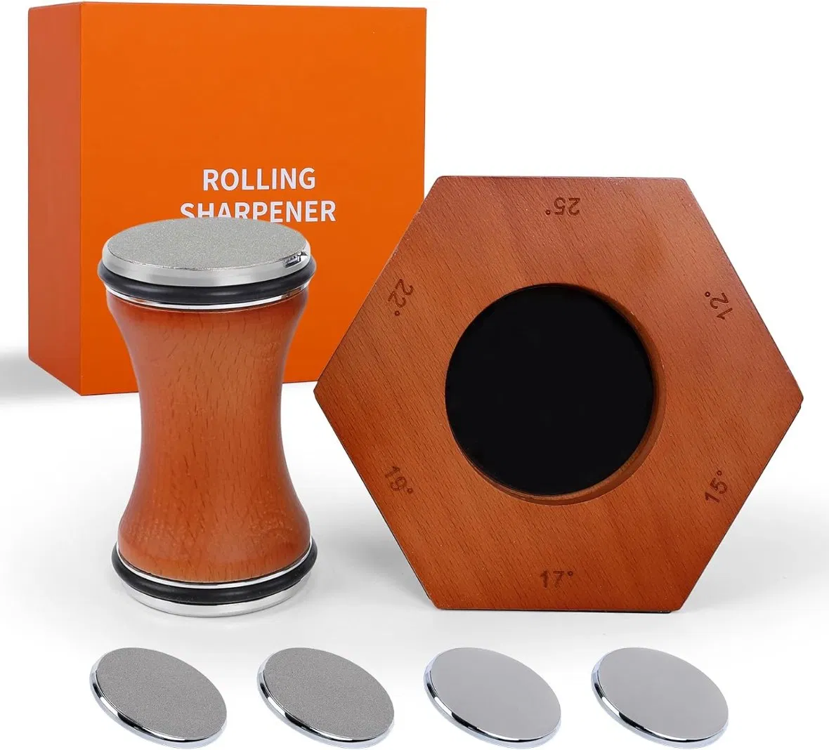 Ds-9972 Roller 6 Sided Diamond Adjustable Sharpener Rolling Knife Sharpener Diamond Magnetic Suction Rolling Sharpening Stone