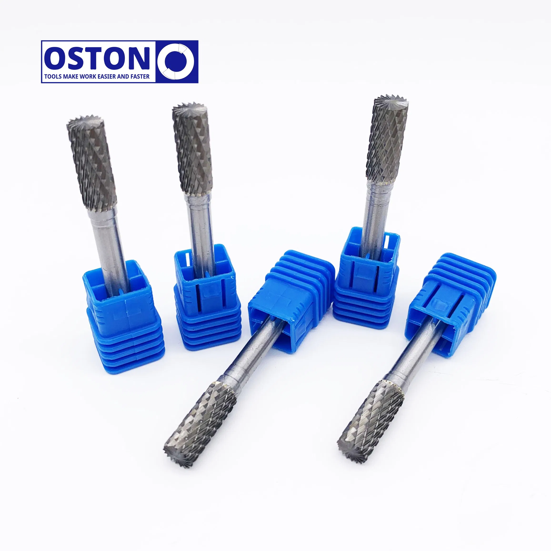 a Type 1/4 Inch 6.35mm Shank Cylinder Shape Double Cut Tungsten Carbide Rotary Burrs