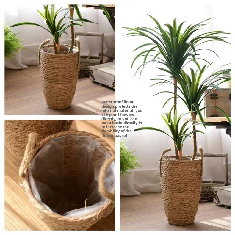 Ваза большая скандинавский стиль плетеная ротанг