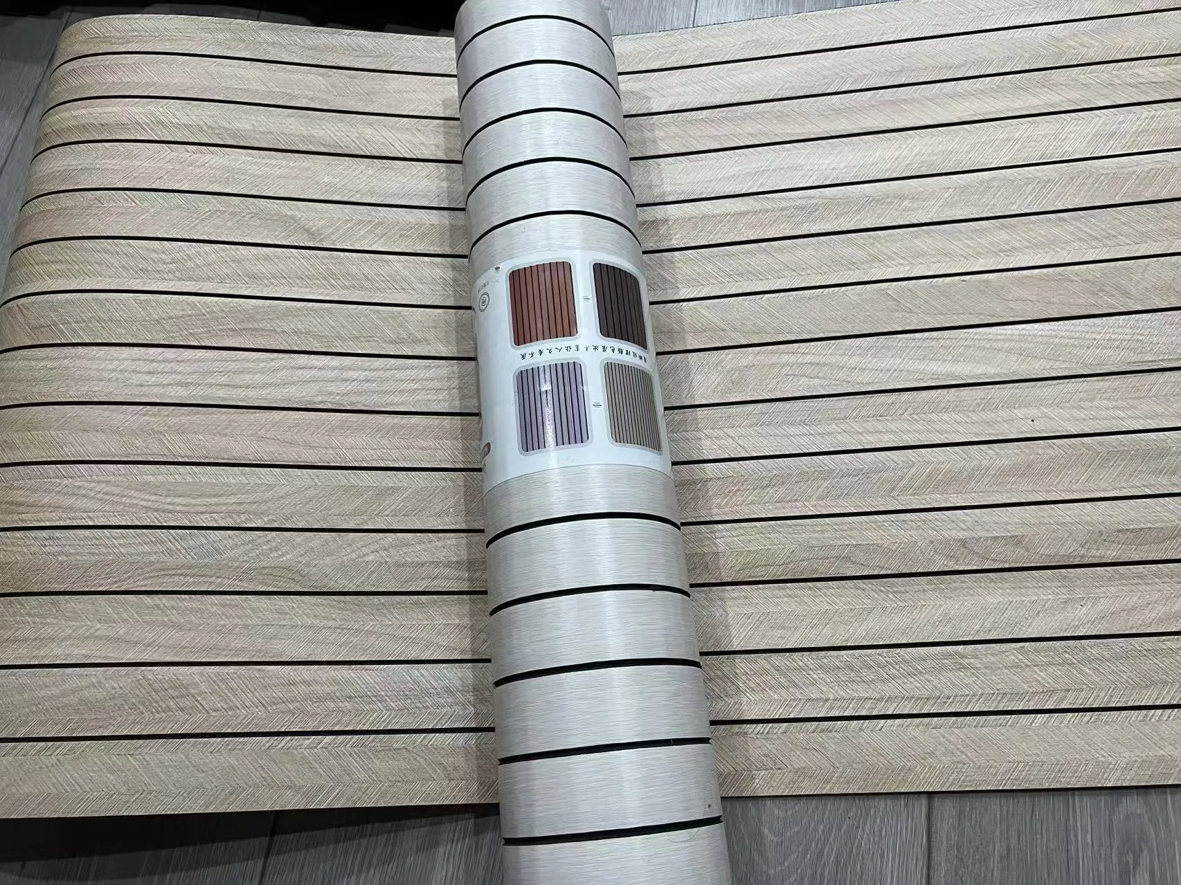 Wood Grain Grille Panel Peel Stick Wall Sticker Grille Decorative Stickers for Living Room TV Decoration