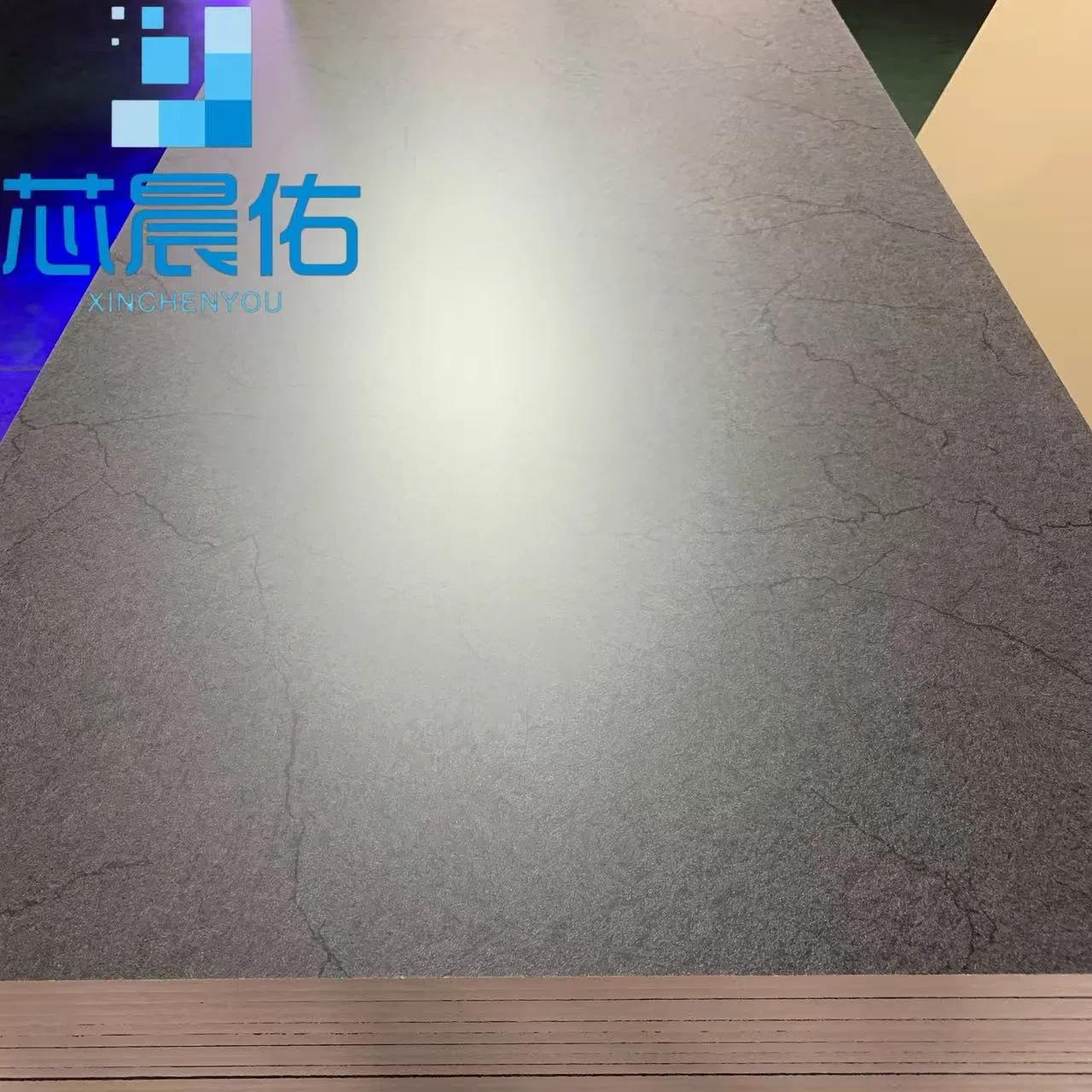 1220*2440*18mm Dark Gray Melamine MDF Board with Sensory Surface for Furniture