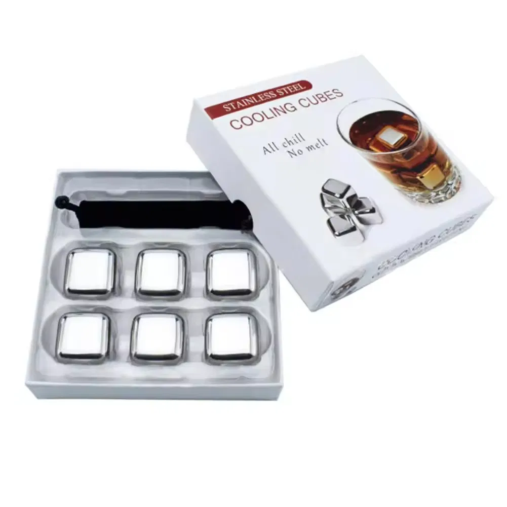 Stainless Steel Ice Cubes Personalized Stainless Steel Whiskey Stones Chilling Stones for Whiskey