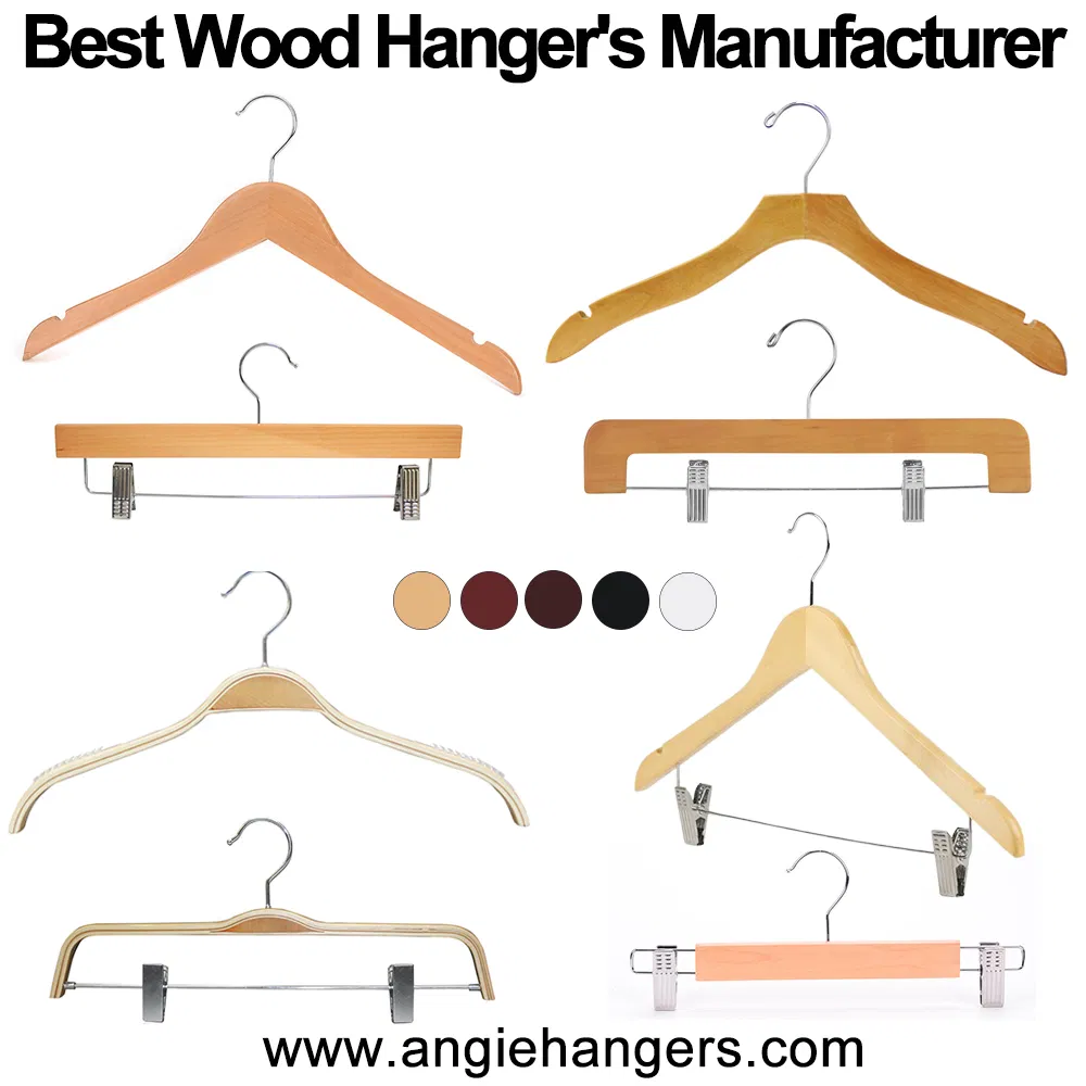 Solid Wooden Top and Bottom Clothes Hangers Made of High Quality Wood for Shirt Coat Suit Pants Trousers and Luxurious Garment Display