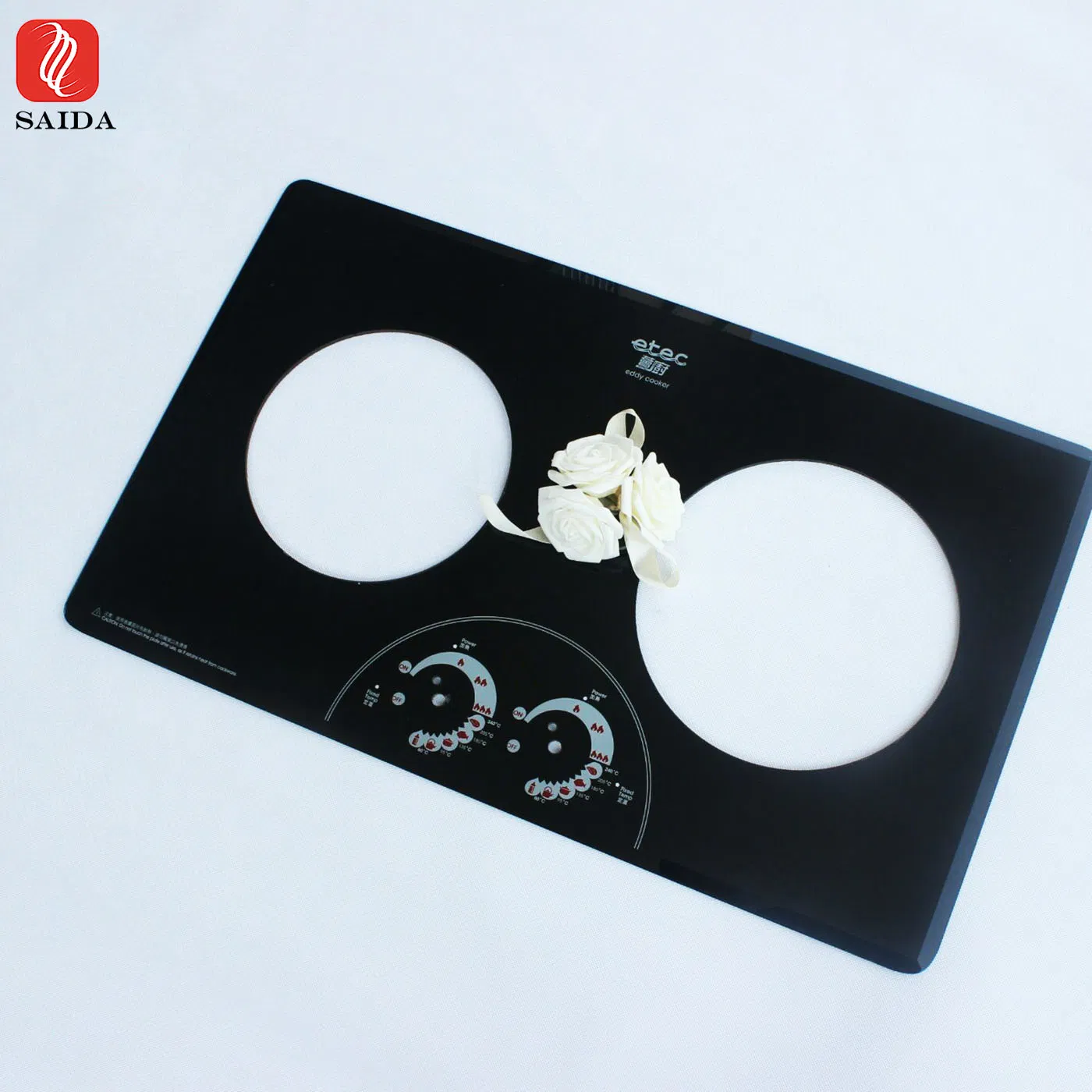 6mm-8mm Customzied High Quality Heat Resistance 2 Burner Gas Stove Glass Top Panel