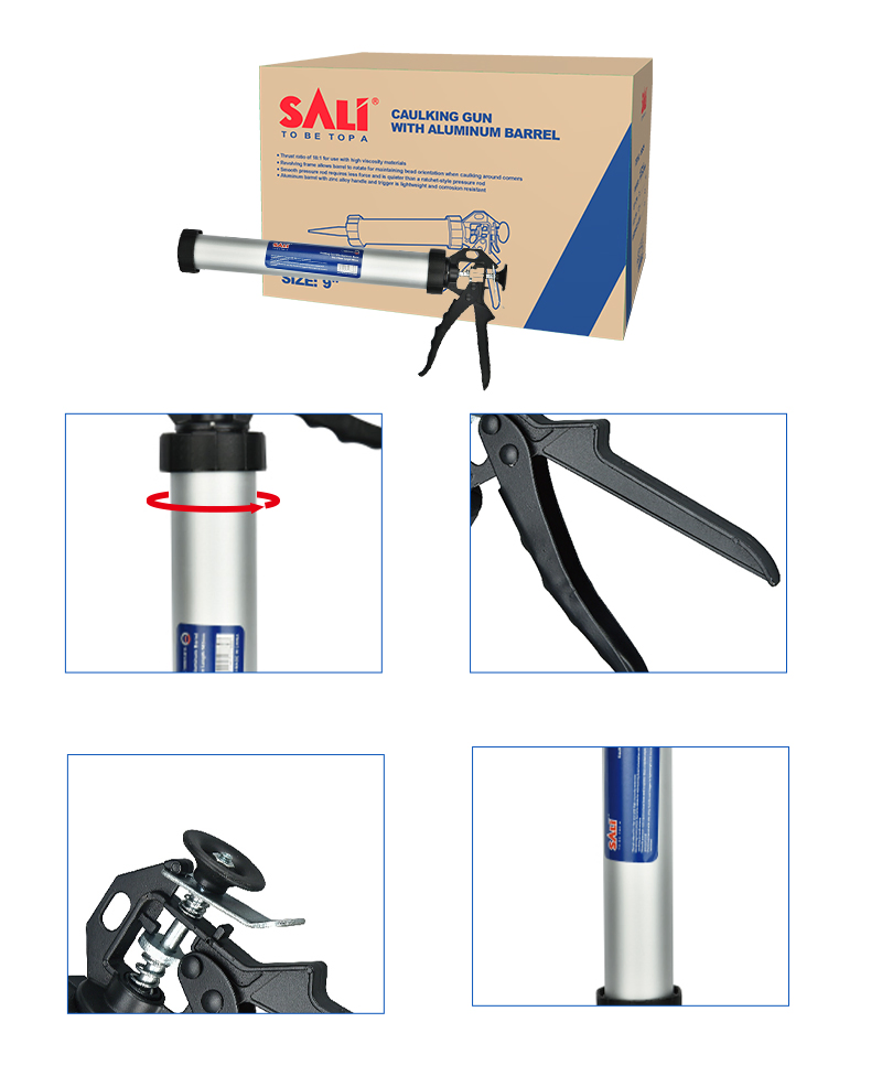 Sali 15′ ′ 375mm High Quality Aluminum Barrel Caulking Gun