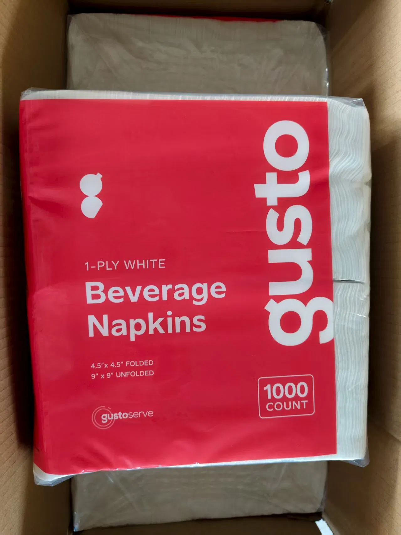 Customized 500 Sheet Supermarket Napkins Single Ply Beverage Napkins in Bag Style