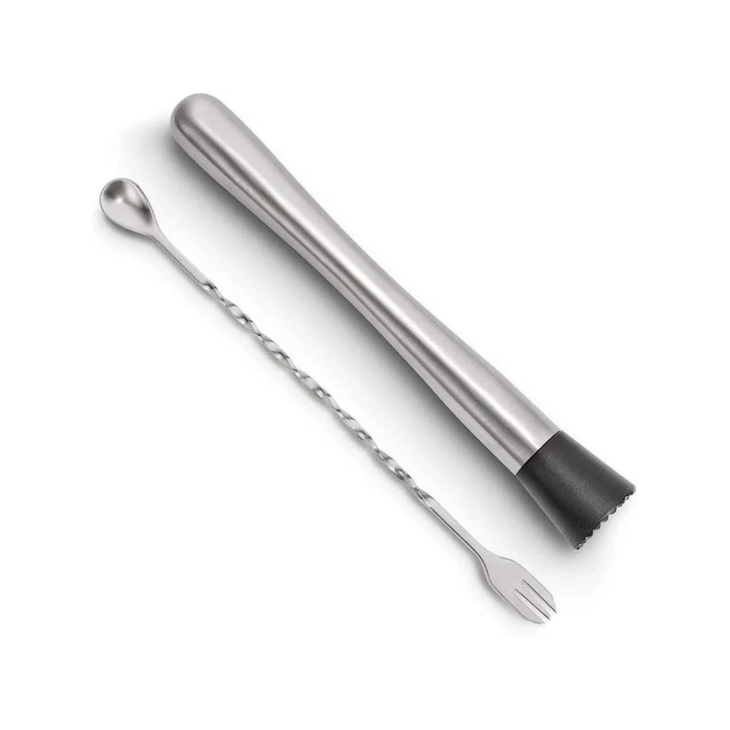 Muddler for Cocktails Bar Spoon 9 Inch Muddler and 10 Inch Bar Spoon Cocktail Mixing Spoon