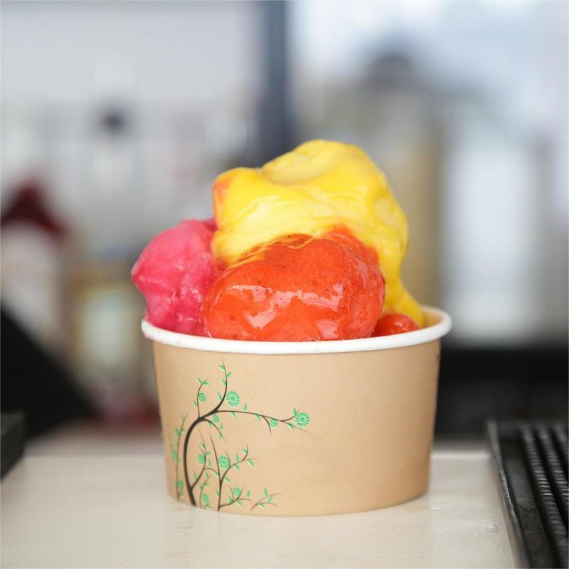 Custom Print Disposable Ice Cream Paper Cup Factory Cheap Price PE Coated Paper Ice Cream Cup