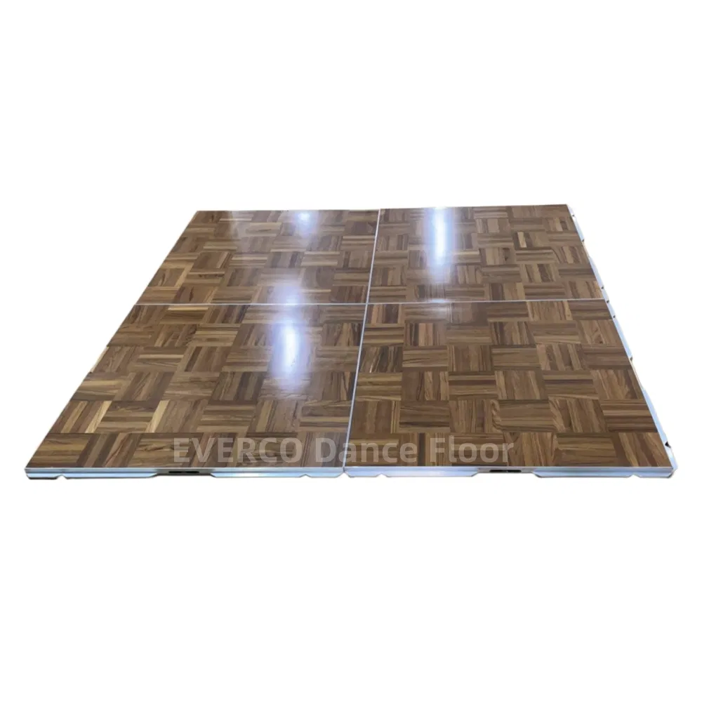 Wear-Resistant Modular Interlocking System Cam-Lock Wooden Portable Dance Floor for Hotel Banquet Weddings Event