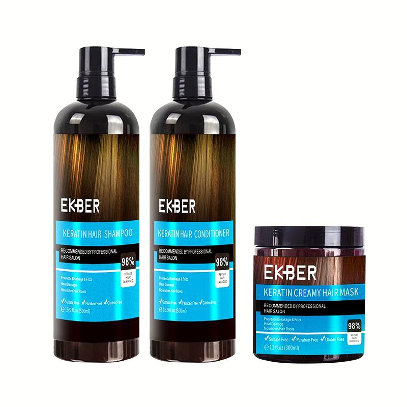 Private Label Natural Coconut Organic The Keratin Hair Treatment Sulfate Free Shampoo and Conditioner Set Hair Care Set