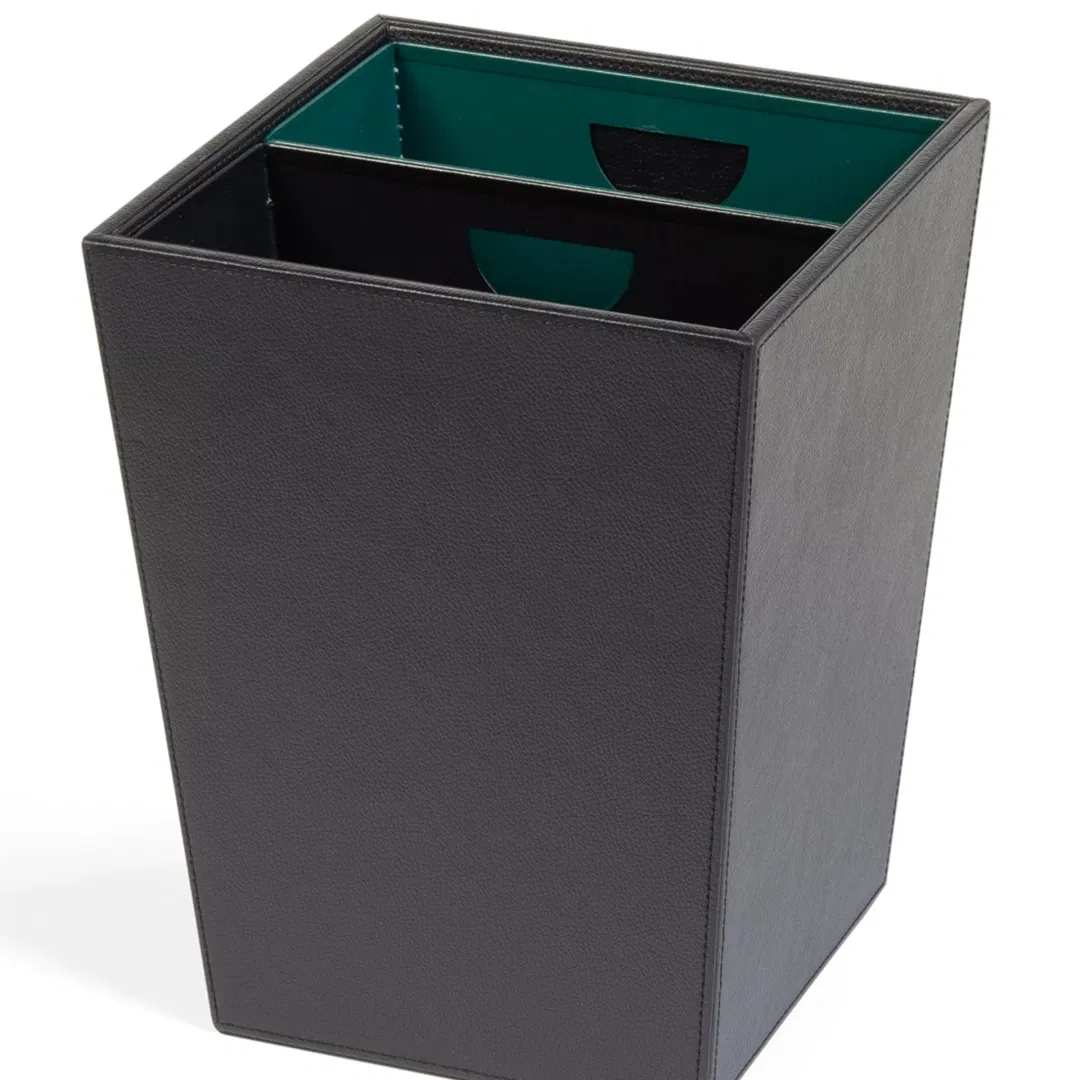 Hotel Supplies of Square Waste Bin Made of Sustainable Vegan Pineapple Leather