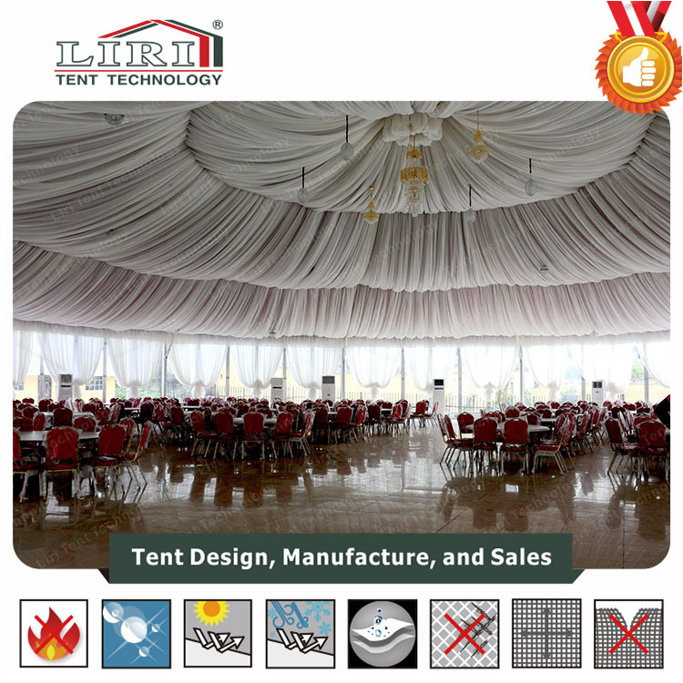 Outdoor Hexagon Tent with Glass Walls for Small Music Concert