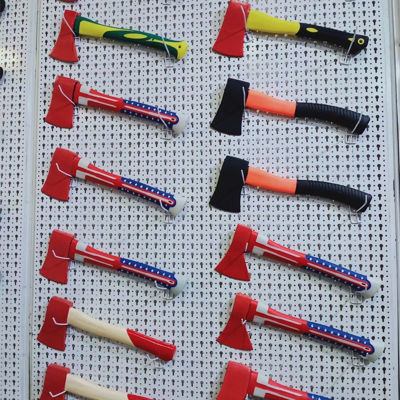 Cutting Bright Polished Head Axe with Smooth Wooden Handle for Carpenter