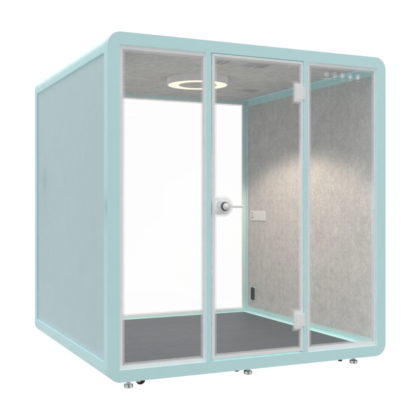 Workstation Soundproof Pod for Libraries with Tempered Glass and 100 Percent Inspection