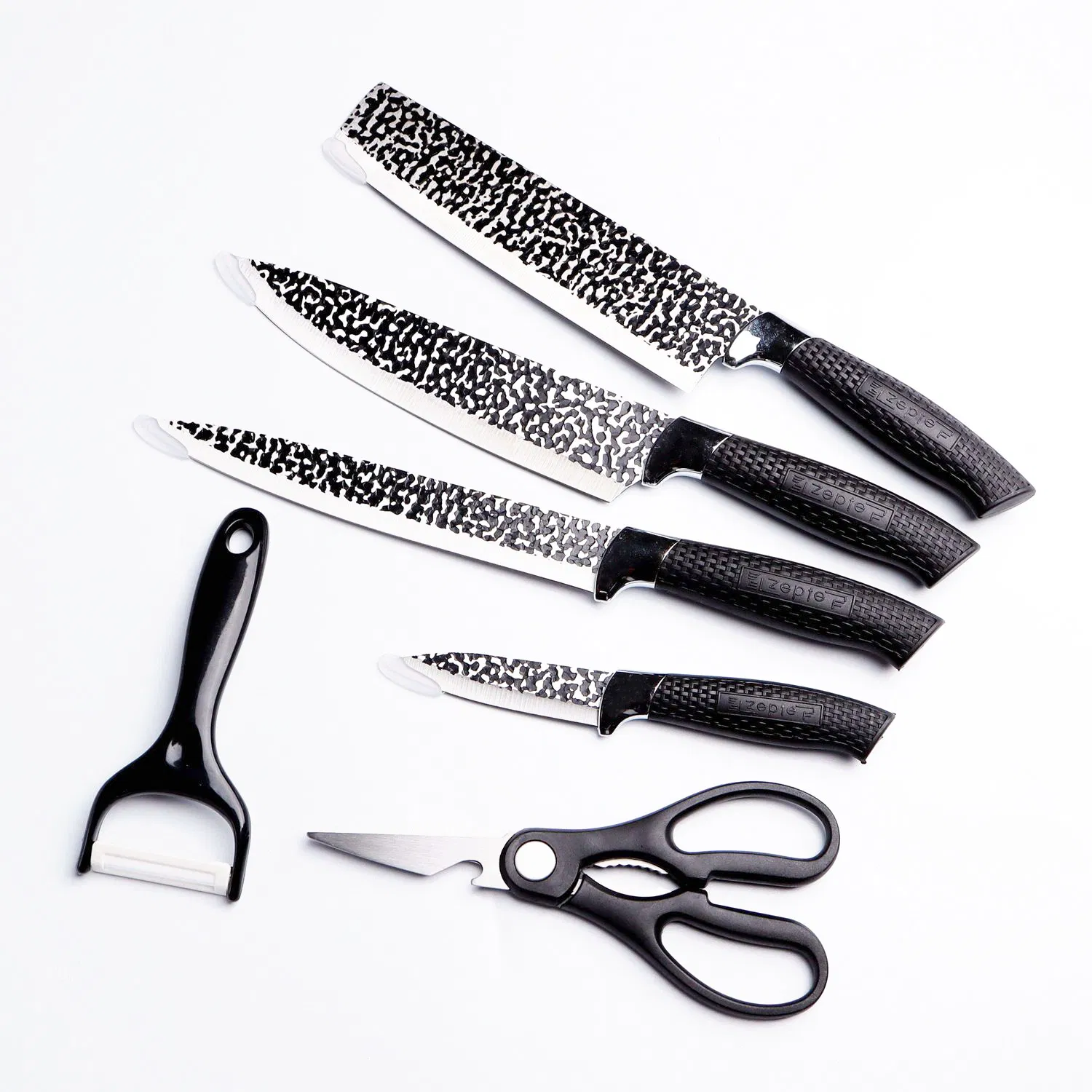 Infull Stainless Steel Knife Set Scissors Peeler Fruit Knife Chef's Knife
