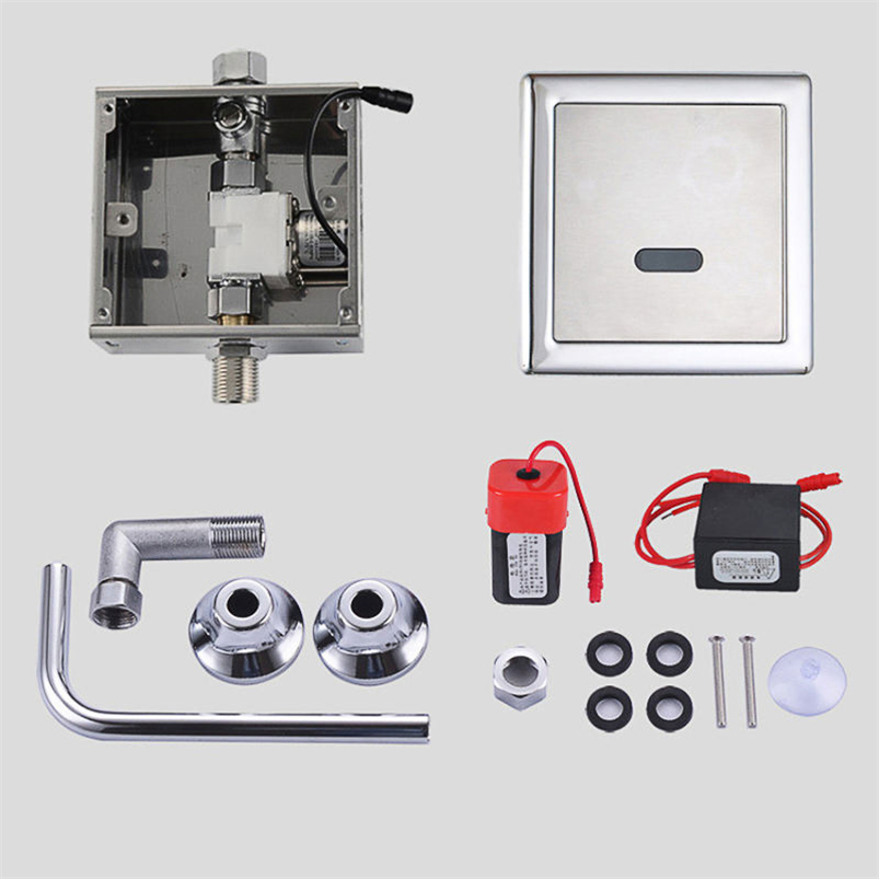 Modern Smart Induction Urinal Flush Valve with Time Delay: Horizontal Sensor, AC/DC Electronic Type, Durable Brass Material, Chrome Finish