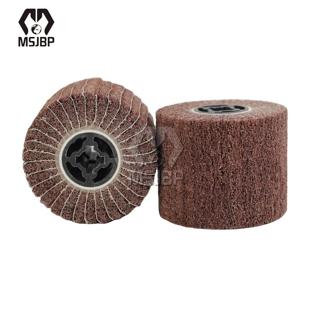 Msjbp Polishing Wheel China Suppliers 300mm 100mm 150mm 200mm Diameter Non Woven Wire Abrasive Drawing Polishing Burnishing Wheel Flap Brush