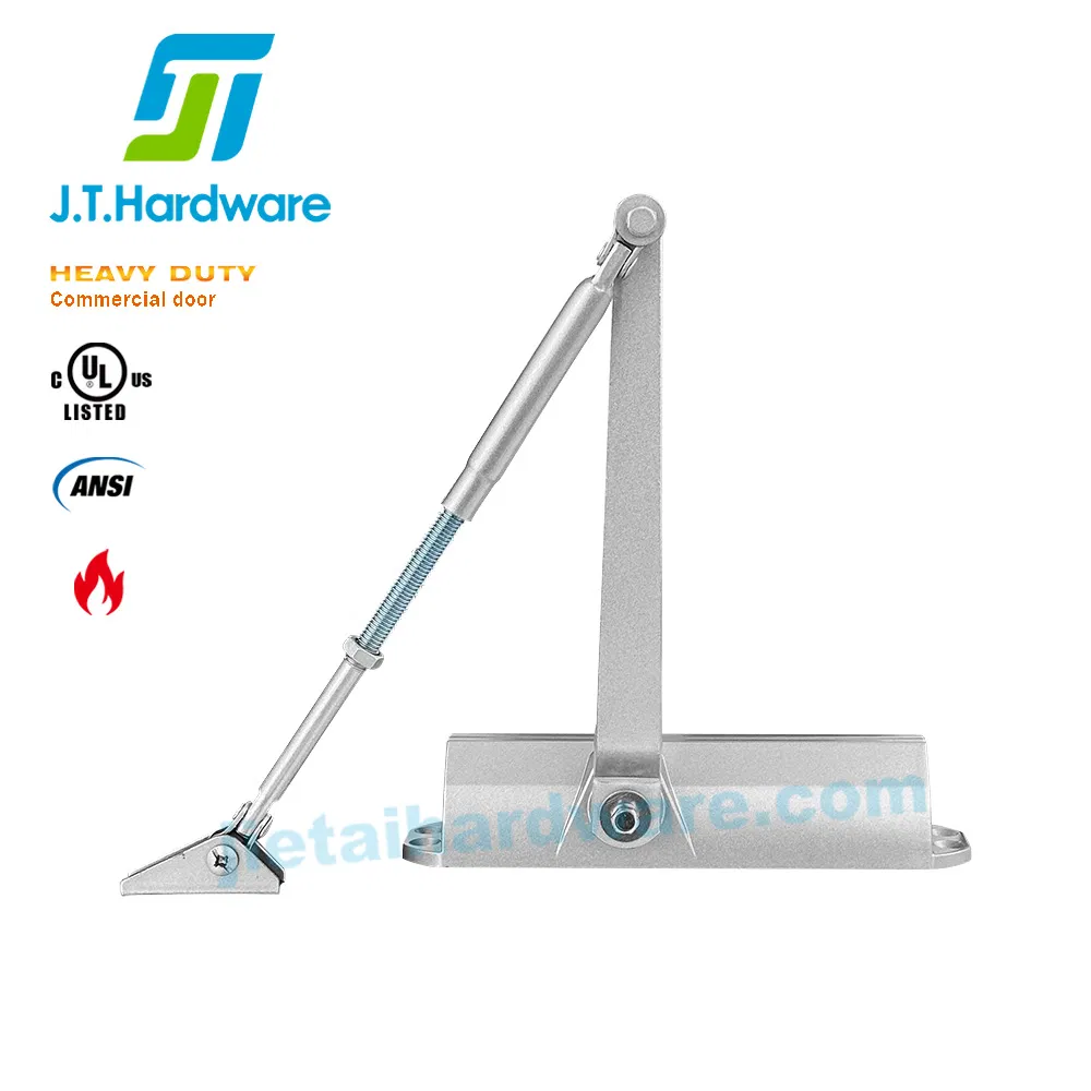America Style Door Hardware Product Fire Rated /ANSI Grade 1 Aluminum Force Adjustable Surface Mount Sliding Heavy Duty Commercial Automatic Door Closer