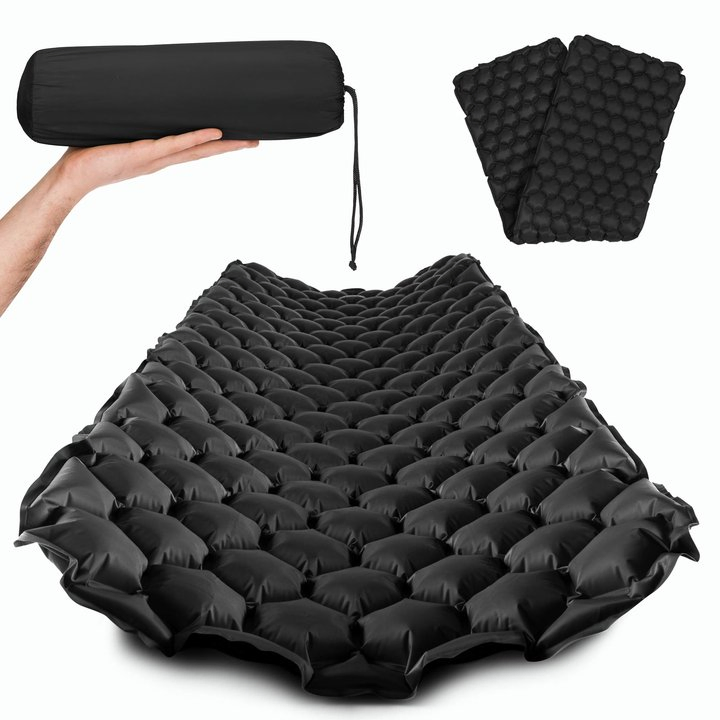 Ultralight TPU Sleeping Pad Inflatable Camping Mattress with Attached Pillow