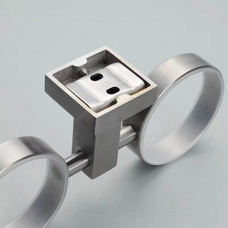 Square Base Stainless Steel and Frost Double Tumbler (06-5001)