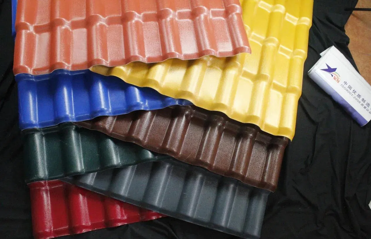 Plastic Spanish Style Building Materials Anti-Corrosion ASA Resin PVC Roof Tile