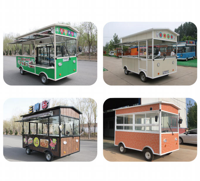 Commercial Restaurant Mobile Multi-Functional Stall Snack Cart Flying Wing Door Cloud Warehouse Food Cart for Cold Drinks Milk