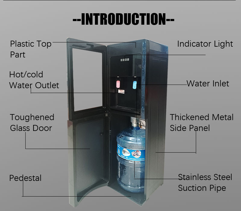 Household Smart Design Portable 2 Taps Compressor Cooling Hot and Cold Water Dispenser