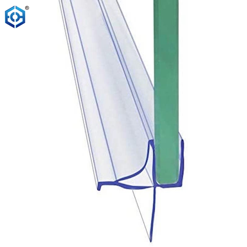 Flexible Durable PVC Weather Stripping Frameless Glass Door Seal Sweep