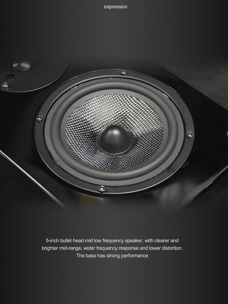 Home Theater Bookshelf HiFi Passive Speakers 2-Way Piano Finish Box