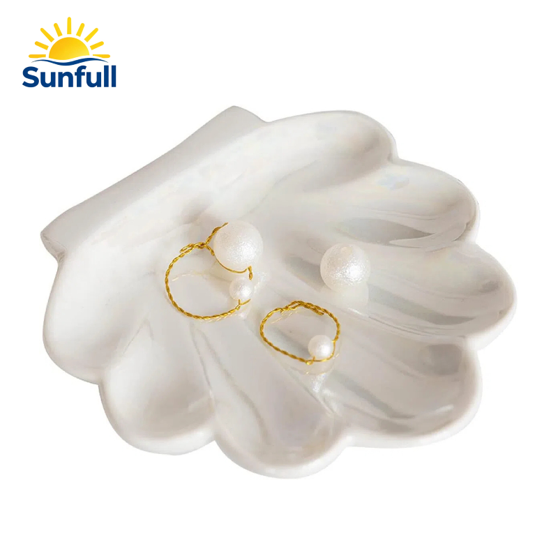 Shell Ornament Dishsceramic Ring Holders/Jewelry Trays Cute Storage Boards and Dressing Table Decorations Ideal for Home Decoration