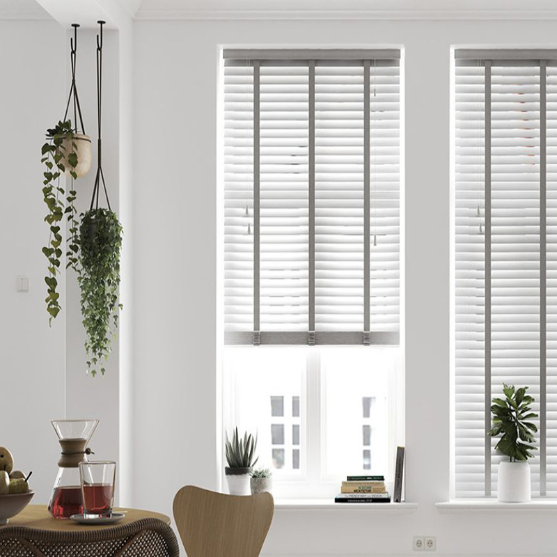 Indoor-Decoration 2" Hot Sale PVC Fauxwood Corded Window Blinds Dining Room Office