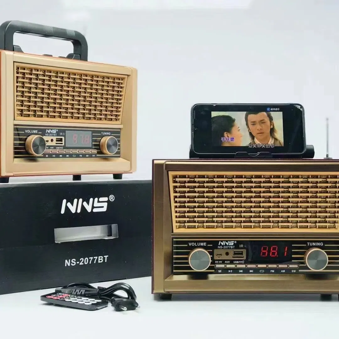 Ретро радио NS-2077BT с Bluetooth, деревянный корпус