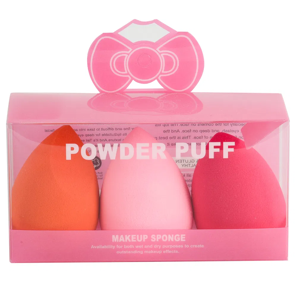 Non-Latex Sponges 3 Pieces Makeup Blender Set Beauty Foundation Face Powder Puff Makeup Sponge