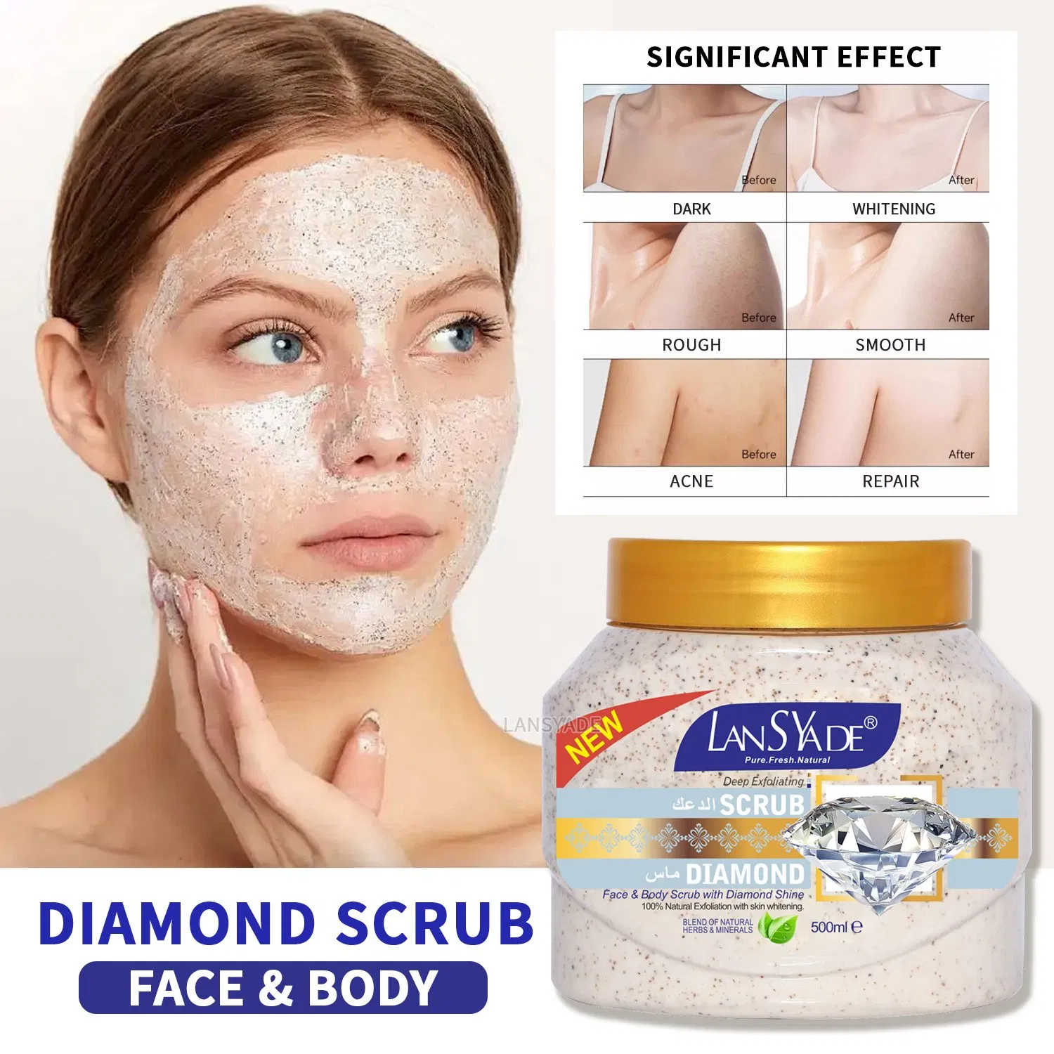Whitening Scrub Body Repair Anti Dark Spot Anti-Aging Skin Care Turmeric Scrub