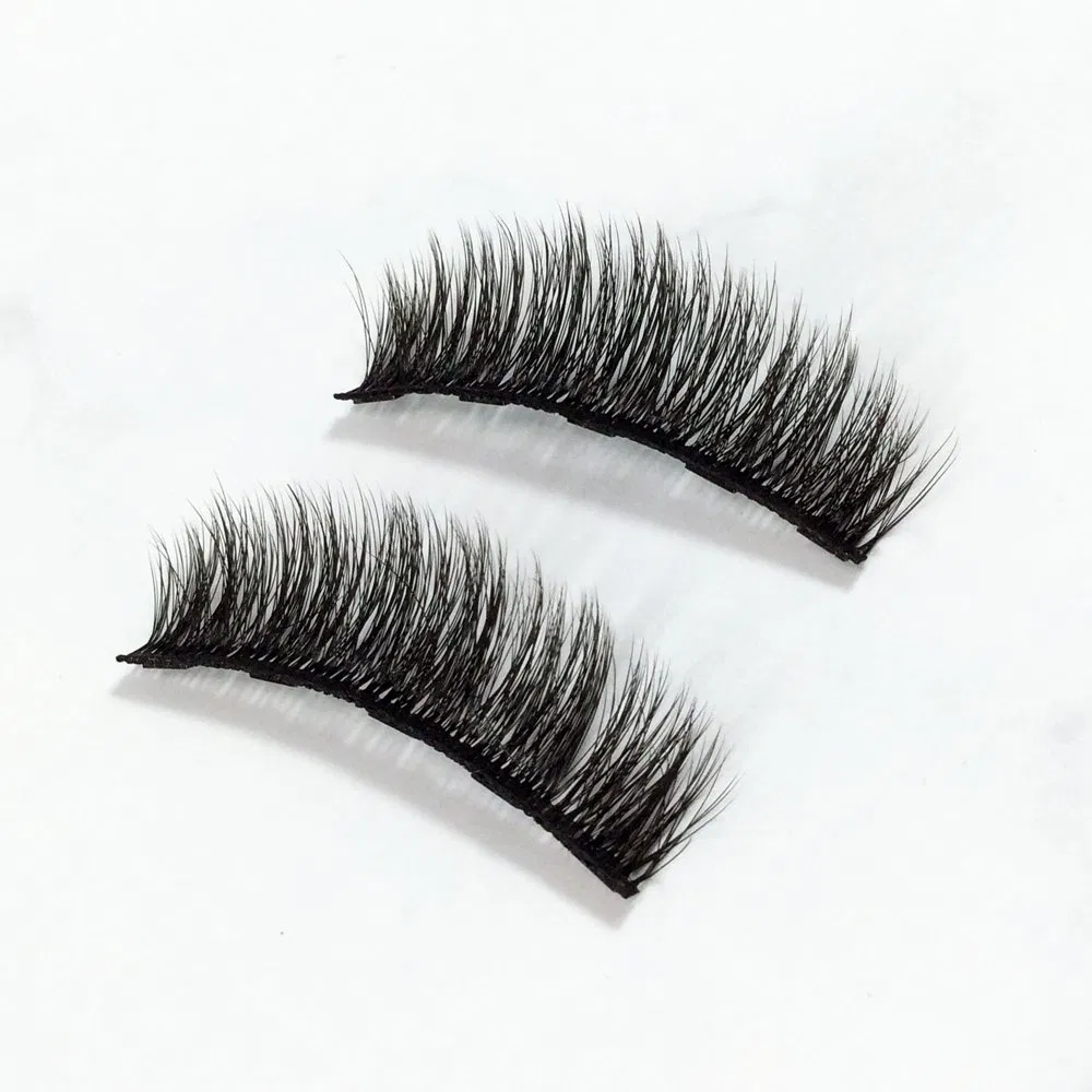 Professional Magnetic Mink Human Hair Eye Lash Kit Eyelash Set Premade Fan False Lash Extension Tool