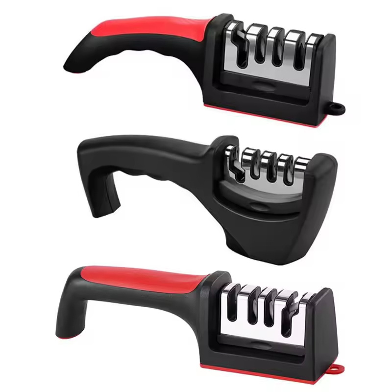 Supply Wholesale Home Portable Kitchen Knives Sharpening Knife Sharpener Knife Grinder in Black Handle Sharpening Kitchen Knife Tool to Sharpen Knives
