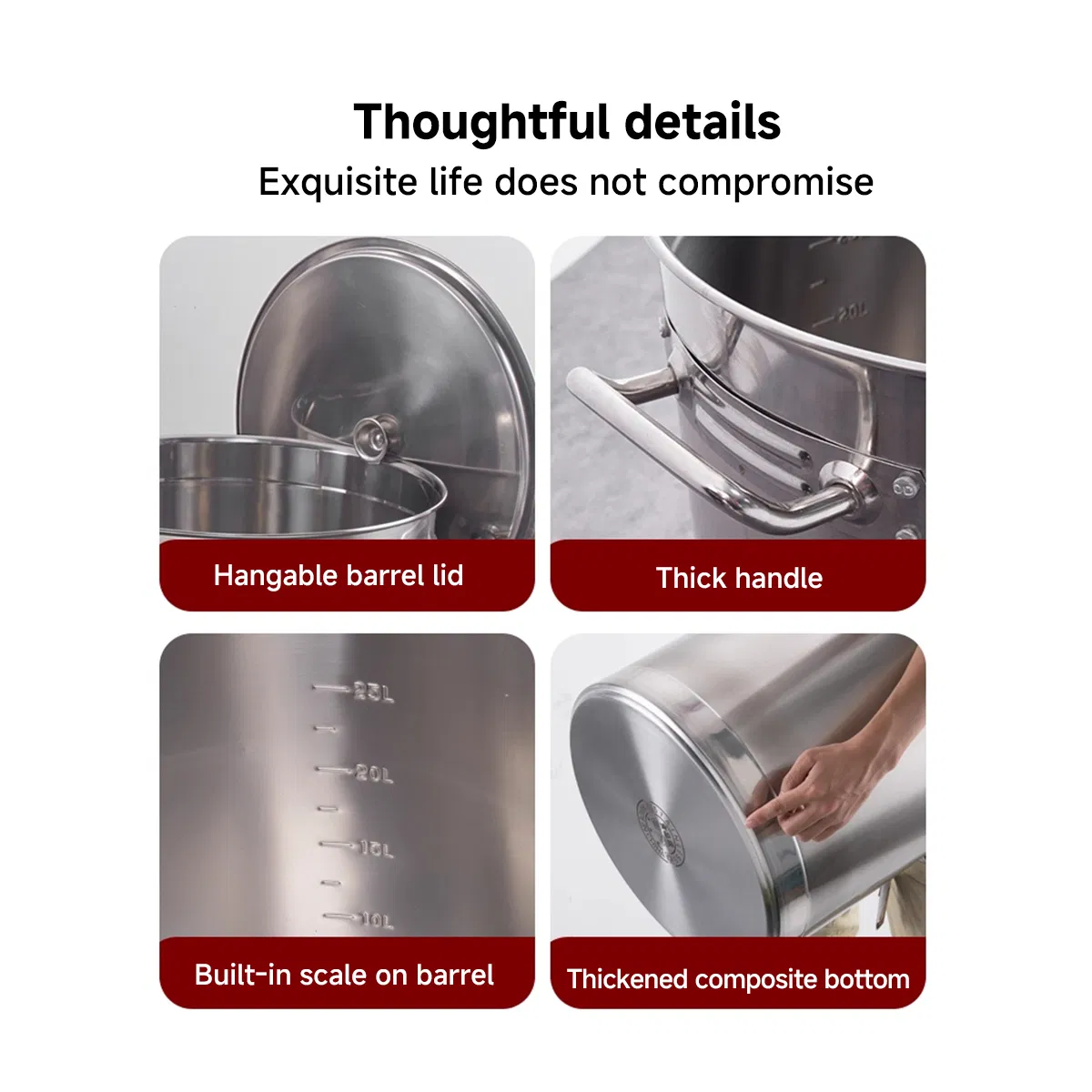 Veyhen 304 Large Cooking Soup Pot Large Stainless Steel Soup Pot