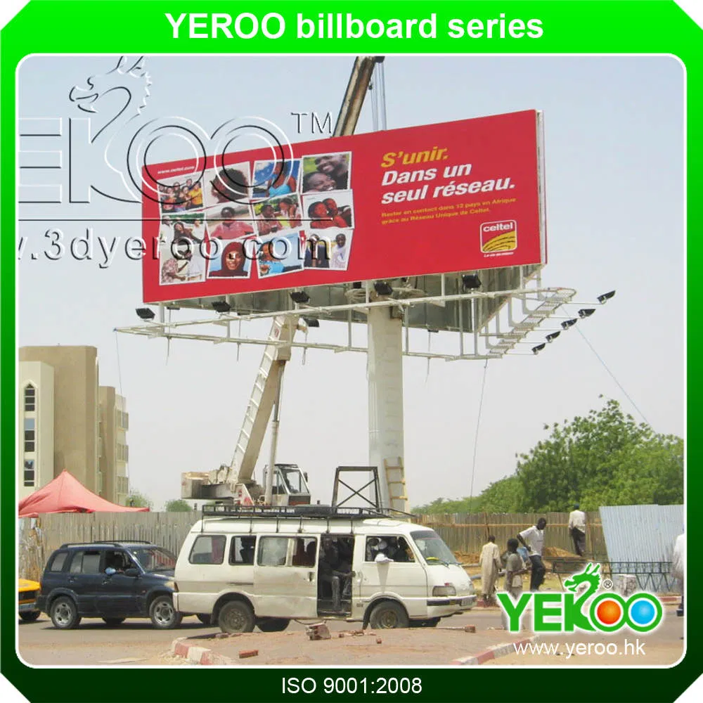 Road Aluminium Triangle Scrolling Advertising Sign Lighting Trivision Billboard