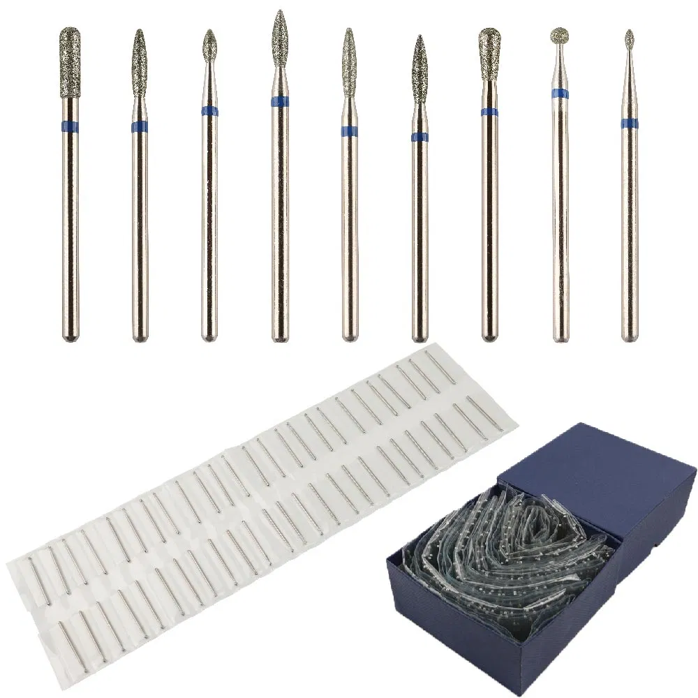 2.1mm Blunt Point No Sharp End Medium Fine Grain Flame Diamond Nail Rotary Bit