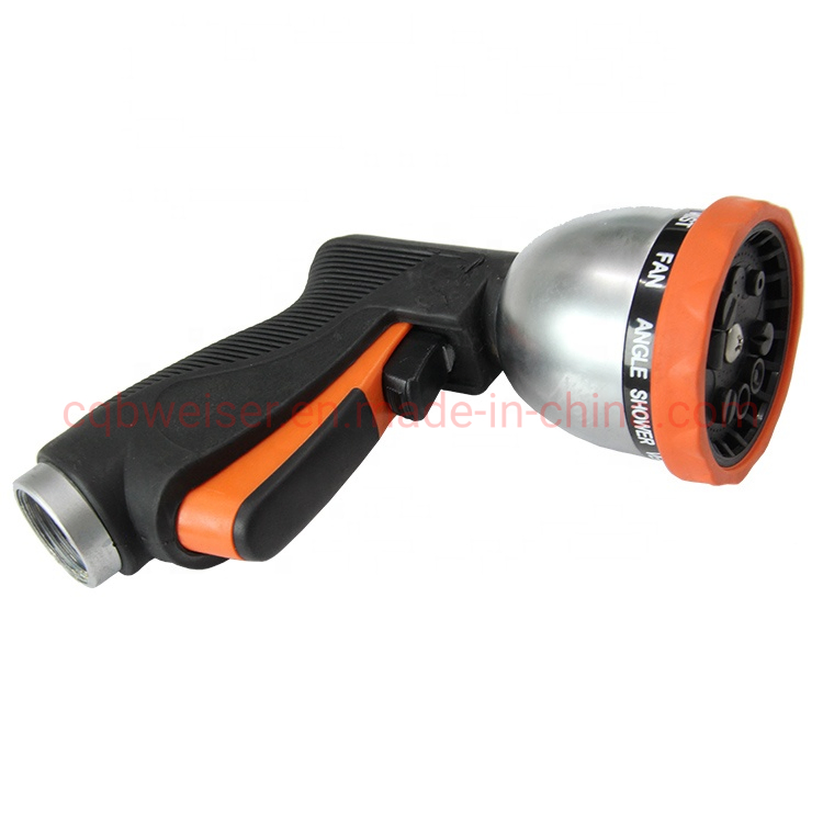 Hose Nozzle Zinc Alloy Spray Gun 10 Watering Pattern